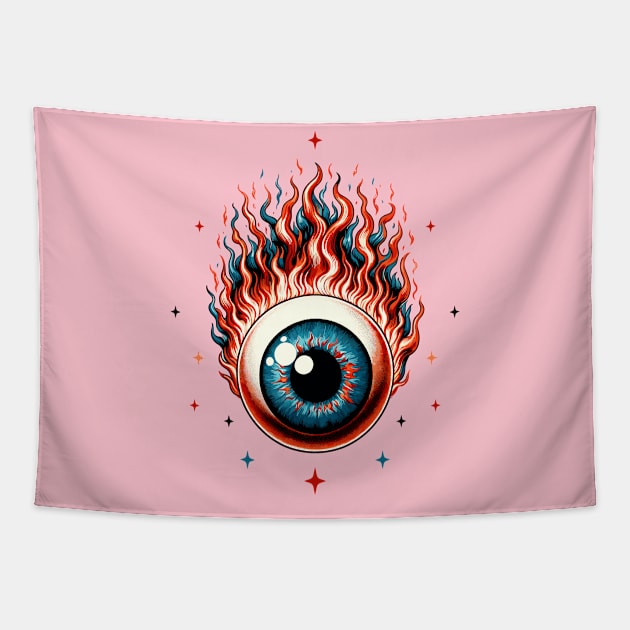 Eyeball on Fire Tapestry by Art_Boys