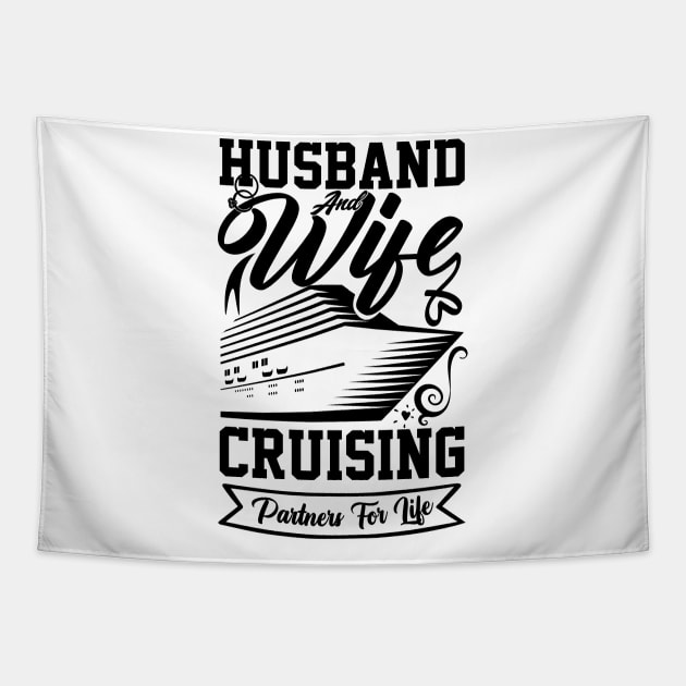 cruise vacation for Setting Sail for Love and Celebration Birthday for Husband and Wife cruise Tapestry by greatnessprint