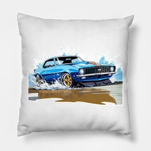 Camaro Blue Cartoon Pillow