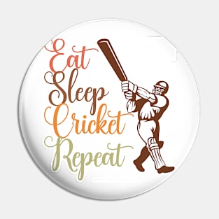 Eat Sleep Cricket Repeat Pin