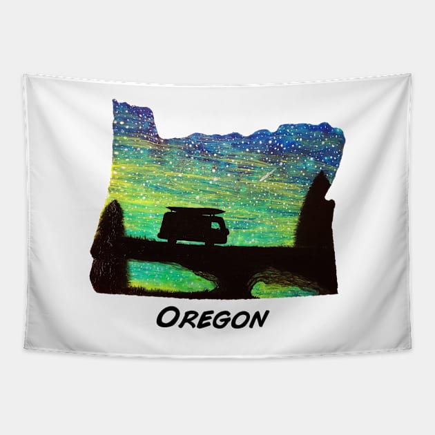 Van Life Oregon Tapestry by CKastellanos