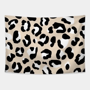 Black, White and Cream and Leopard Print Tapestry