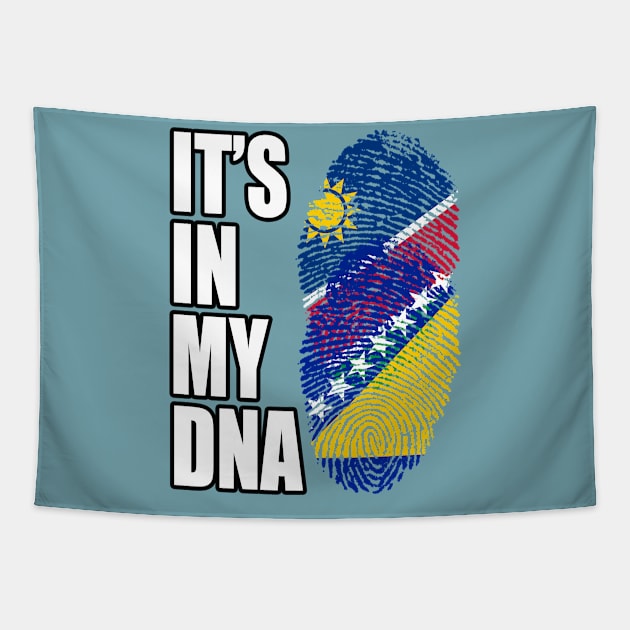 Bosnian And Namibian Mix DNA Flag Heritage Tapestry by Just Rep It!!