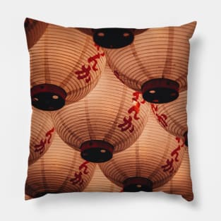 White chinese lantern photography Pillow