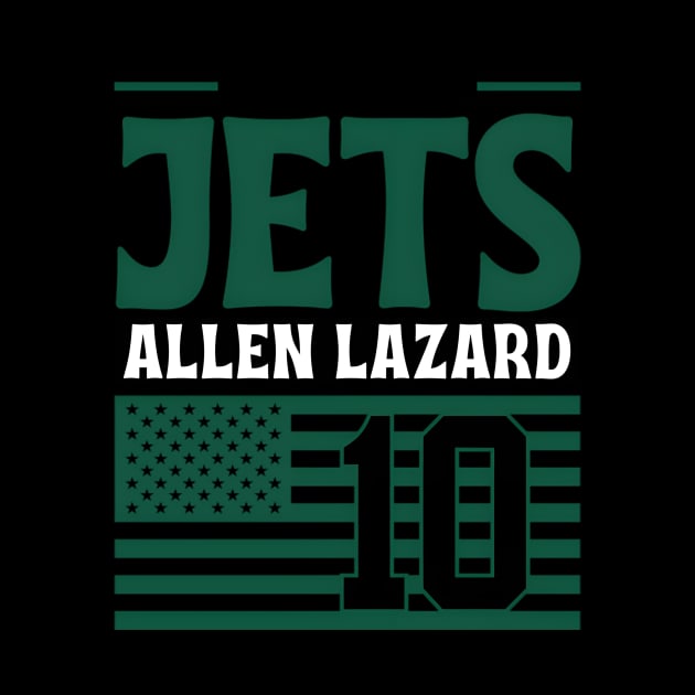 New York Jets Lazard 10 American Flag Football by Lonacrumton