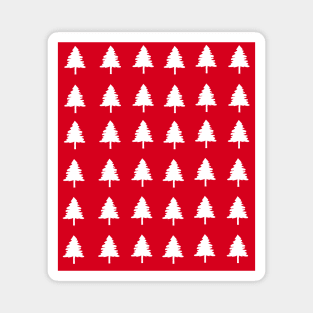 Christmas trees red regular pattern Magnet