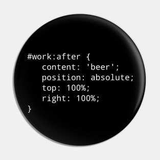 CSS Geeky Programmer Front End Developer Beer Joke Pin