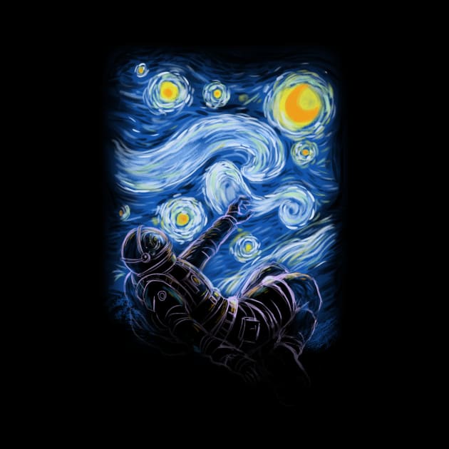 Atronaut in  the Starry Night by Fan.Fabio_TEE
