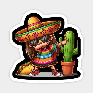 Celebrate Cinco de Mayo with our Dabbing Mexican  GIRL Magnet