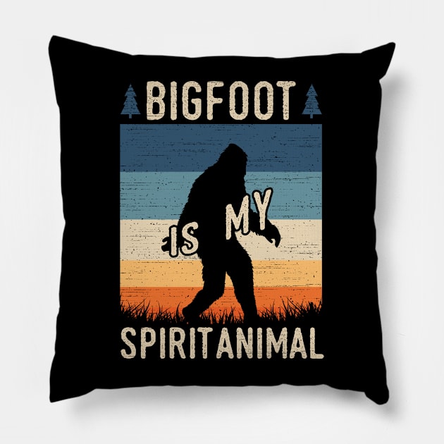 Bigfoot Is My Spirit Animal Pillow by Tesszero