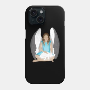 Divine cat with her Guardian Angel Phone Case