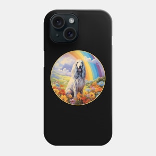 Colorful Afghan Hound Rainbow Flower Dog Art Phone Case