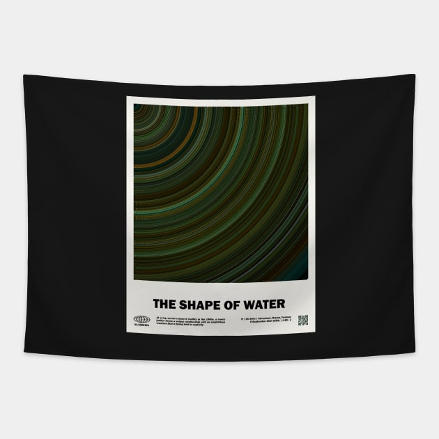 minimal_The Shape of Water Circular Barcode Movie Tapestry by silver-light