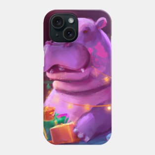 Cute Hippopotamus Drawing Phone Case