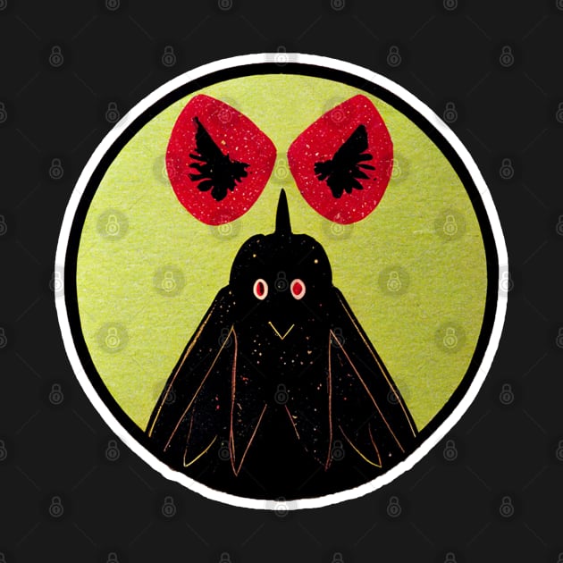 The cutest mothman vintage art out there by nonbeenarydesigns