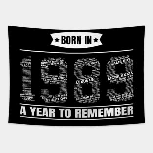 1989 Birth Year Events | Gift for 30th Birthday Tapestry