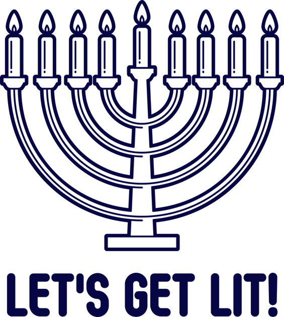 Let's Get Lit-Menorah-D Kids T-Shirt by TeeTrafik