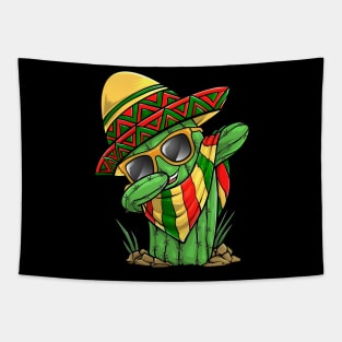 Dabbing Cactus Cinco De Mayo Mexican poncho Boys Kids Men Tapestry