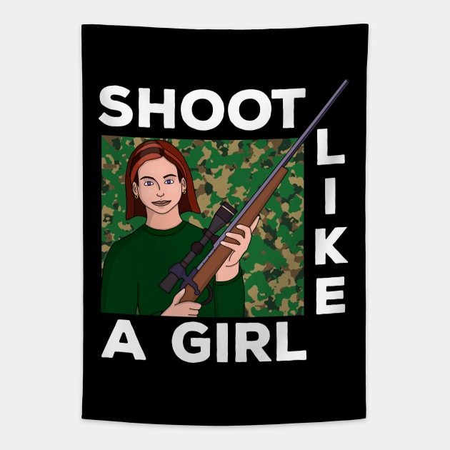 Shoot Like a Girl Tapestry by DiegoCarvalho