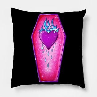 Pastel Goth Love Coffin Heart Pillow