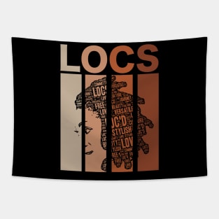 Locs Vintage Retro Words in Hair Tapestry