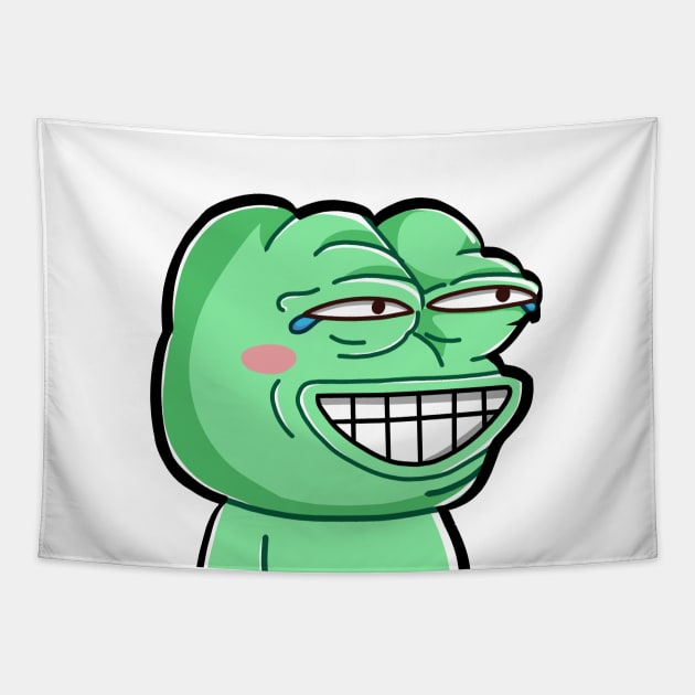 Cute Frog meme Tapestry by xyzstudio
