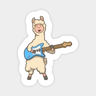 Comic llama plays electric guitar Magnet