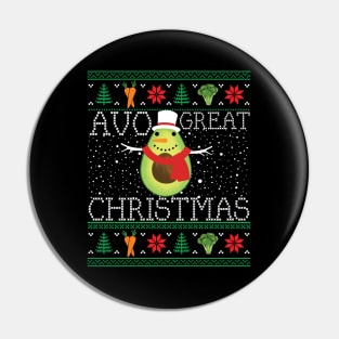 Christmas Vegan Avocado Vegetarian Ugly Christmas Xmas Pin