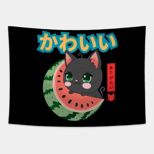 Kawaii Black Cat So Blessed Tapestry