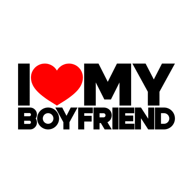 I Love My Boyfriend Red Hearts Love Couple by Luluca Shirts