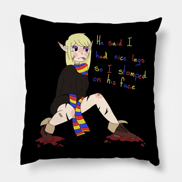 Edgy elf Pillow by Grim666Egg