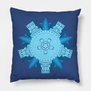 Ancient City blue Pillow