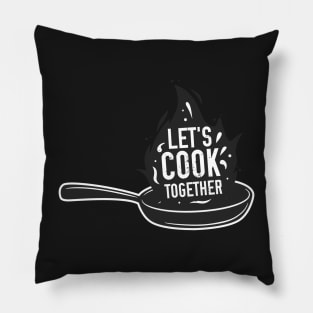 Kitchen poster - Let's Cook Together. Pillow
