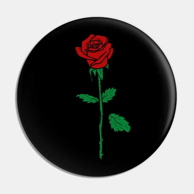 Red Rose Pin by deadlydelicatedesigns