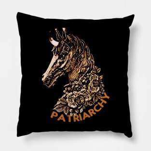 Patriarchy -- Retro Horse Design Pillow