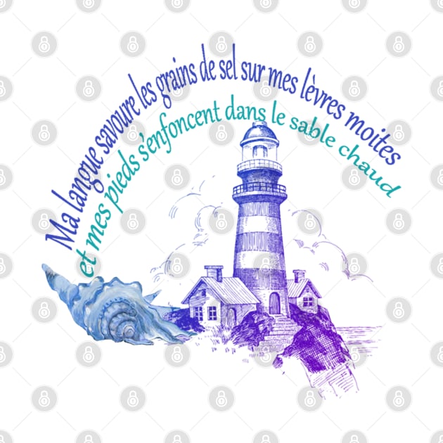French Summer Beach Quote In Blue by ERArts