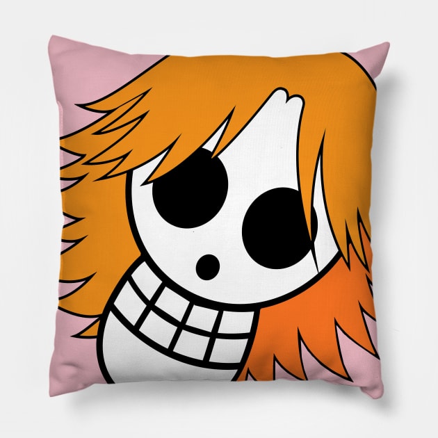 Skull orange model Pillow by Mens_Passion