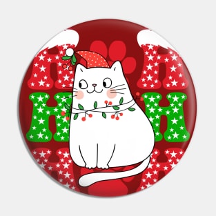 Cat Merry Christmas Pin