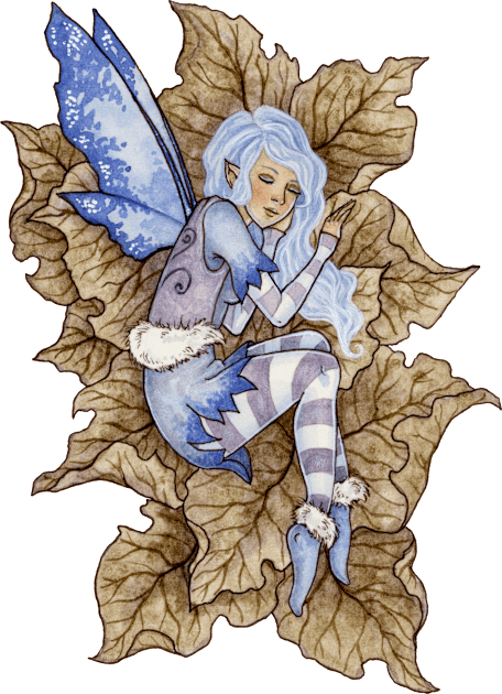 Sleepy Winter Fairy Kids T-Shirt by AmyBrownArt