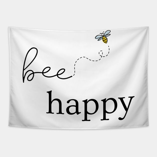 Bee Happy Punny Tapestry by julidoesart