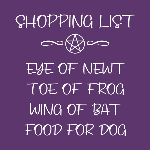 Dog Food and Eye of Newt Witchy Shopping List Cheeky Witch® by Cheeky Witch