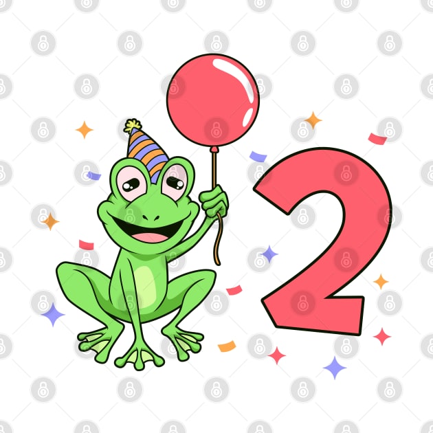 I am 2 with frog - kids birthday 2 years old by Modern Medieval Design