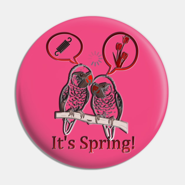 Spring Fever Hits Parrot Paradise: "It's Spring (But We Have Different Ideas)" ⚙️ Pin by HTA DESIGNS