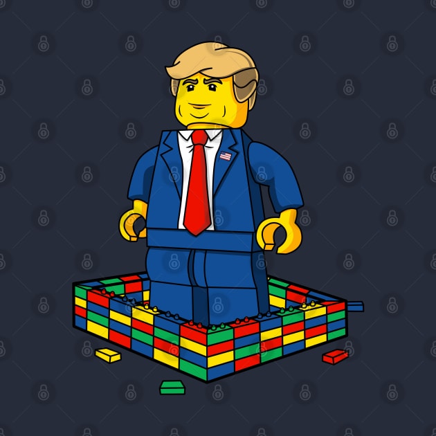 Lego Donald Trump Border Wall Shirt USA Funny Lego by scribblejuice