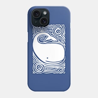 A White Abstract Whale Phone Case