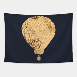 Cartography hot air balloon map Tapestry