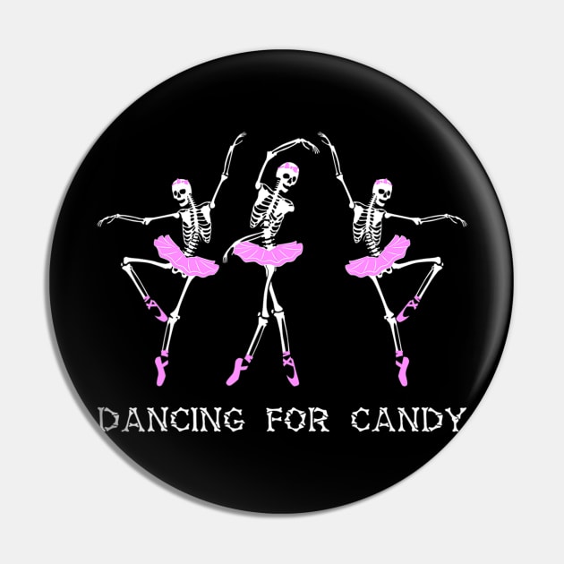 Ballet Dancing Skeleton Funny Halloween Costume Gift Pin by klausgaiser