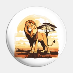 Wild African Lion Pin