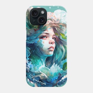 Zodiac Sign AQUARIUS - Watercolour Illustration of astrology Aquarius Phone Case