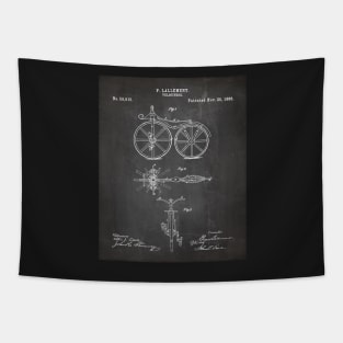 Bicycle Patent - Cycling Cyclist Bike Riding Fan Art - Black Chalkboard Tapestry